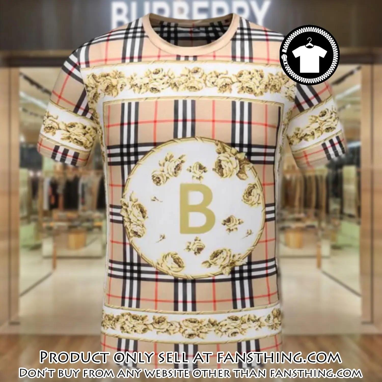 Burberry pattern luxury brand premium unisex tshirt outfit for men women fst5836965